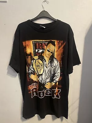 Buy WWE WWF The Rock Graphic T Shirt Vintage Attitude Era Mens Size XL REO Brand • 74.99£