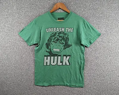 Buy Marvel UNLEASH THE HULK Official Vintage Green Made In Mexico T-Shirt Tee Size M • 20.25£