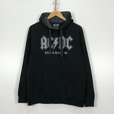 Buy AC/DC Black In Black ’80 Hoodie Men’s Size L Black Top Merch Memorabilia Jacket • 30£