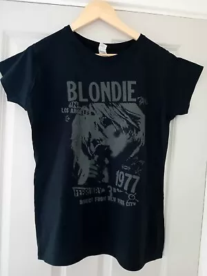 Buy Vintage Womens Black Cotton New York Tour '77 Blondie T-Shirt  L • 15£