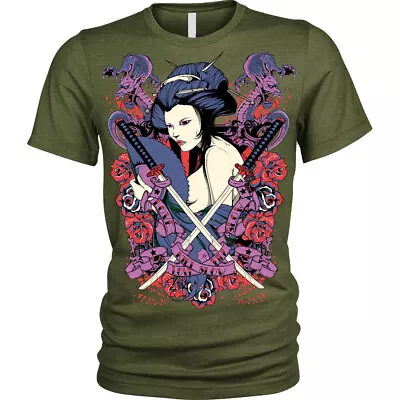 Buy Samurai Diva T-Shirt Japanese Geisha Oriental Unisex Mens • 12.95£