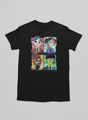 Buy Gorillaz Band Music Short Sleeve Black T-Shirt Message For Sizes S/XL • 10.99£