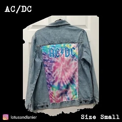 Buy AC/DC Acid Wash Jacket W/ Tye Dye Logo Sz Small • 47.42£