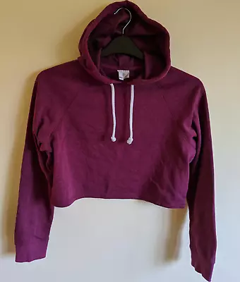 Buy H&M Women's Burgundy Red Crop Hoodie - XS - Jumper Top Long Sleeve Hood Sweater • 19.99£