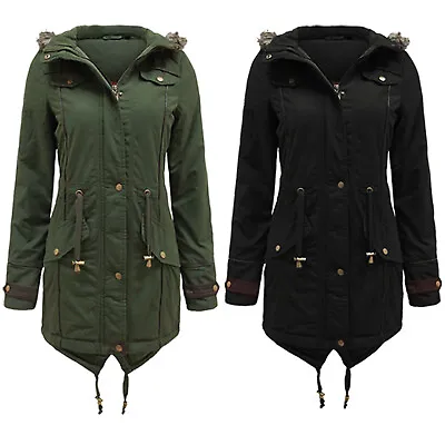 Buy Ladies Women Winter Jacket Padded Military Puffer Puffa Bubble Parka Casual Coat • 39.99£
