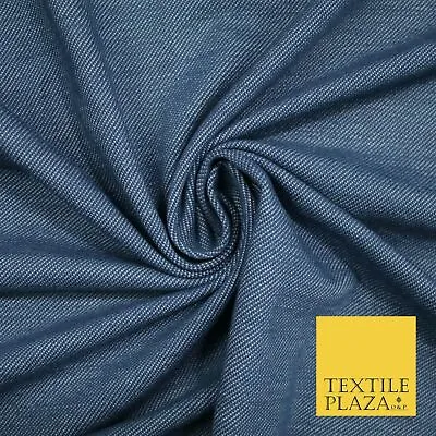 Buy Premium Denim Blue Two Tone Speckle Weave Stretch Jersey Fabric Dress Craft 5087 • 8.50£