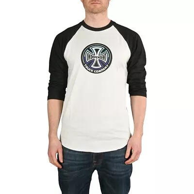 Buy Independent Split Cross 3/4 Baseball T-Shirt - Black / White • 24.99£