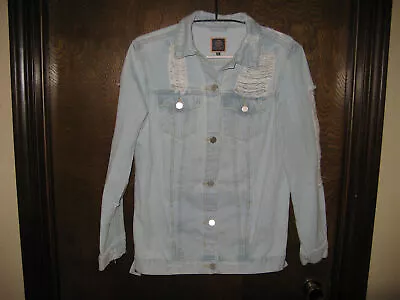 Buy Womens BoomBox Jeans Denim Jacket Heavily Distressed Destroyed GREAT LOOK Size S • 12.44£