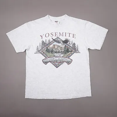 Buy Vintage 90s Yosemite Half Dome T Shirt Womens Large Heather Gray Single Stitch • 19.10£