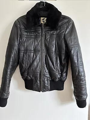 Buy Women's Real Leather Black Bomber Jacket • 30£