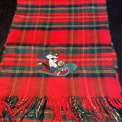 Buy Looney Tunes Red Plaid Scarf Tweety Bird & Sylvester Acme Clothing Company • 7.96£