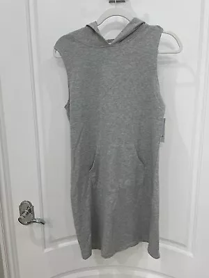 Buy Sleevless Sweatshirt Dress Women Gray With Hood New With Tag • 24.09£