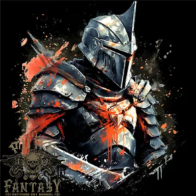 Buy A Fantasy Medieval Knight In Armour Mens Cotton T-Shirt Tee Top • 10.75£