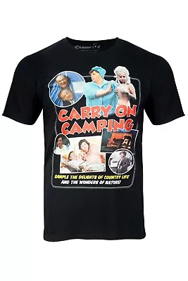 Buy Carry On Camping Films Official T Shirt Sid James Kenneth Williams Windsor Black • 14.99£