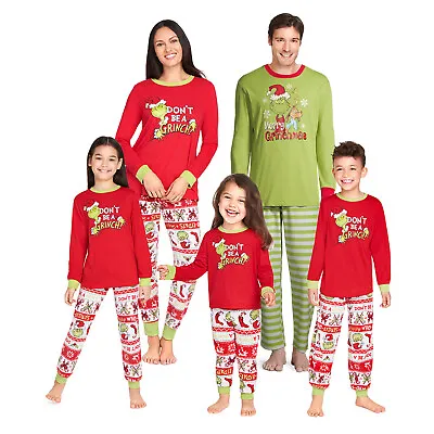 Buy Christmas Family Matching Pyjamas Adult Kids Grinch Nightwear Pajamas Pjs Set UK • 7.42£