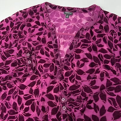 Buy Torrid Velvet Burnout Hi-Low Pullover Long Sleeve Top Floral Blouse Size 2 • 26.05£