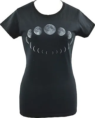Buy Womens Gothic T-Shirt Moon Phases Wicca Astrology Witch • 22.50£