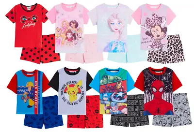 Buy Kids Character Short Pyjamas Boys Girls Shortie Summer Pjs Set Loungewear Size • 11.95£