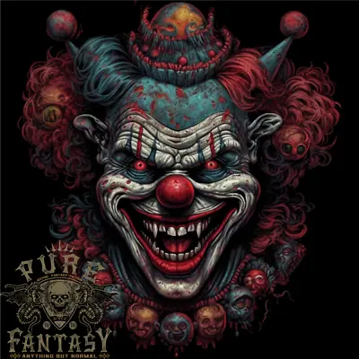 Buy An Evil Clown Halloween Horror Vampire Mens Cotton T-Shirt Tee Top • 10.75£