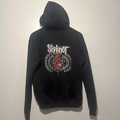 Buy Black Slipknot Zip Up Hoodie Size Medium With Print Design Both Front And Back  • 24.99£