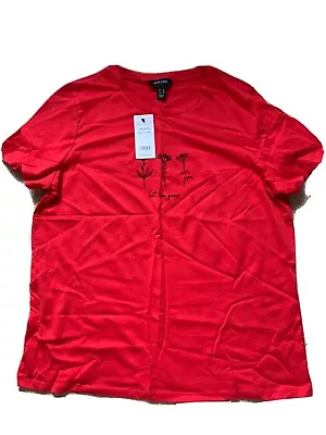 Buy New Look Cotton Red T-Shirt Size 16 • 7.60£