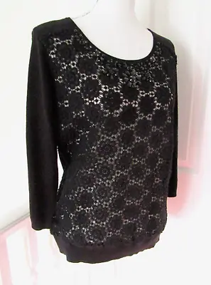 Buy Phase Eight Party Black Beaded Occasion Jumper Top Size 12 • 8.99£