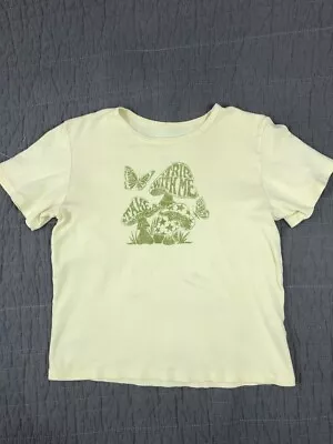 Buy PacSun T Shirt Women Large Junior Beige Green Mushrooms Trip Graphic Psychedelic • 7.40£