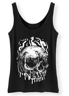 Buy Dripping Skull Tank Top Womens Ladies Rock Punk Goth Metal Grunge Vest • 11.95£