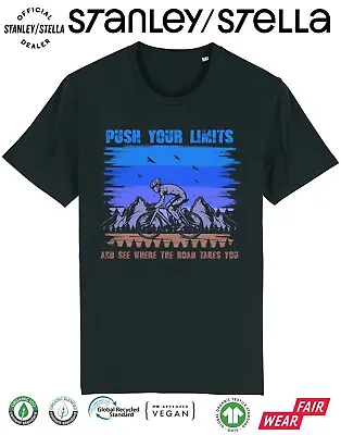 Buy Mens Cycling T-Shirt Cyclist Push Your Limits Bicycle  Tee Gift Clothing • 8.99£