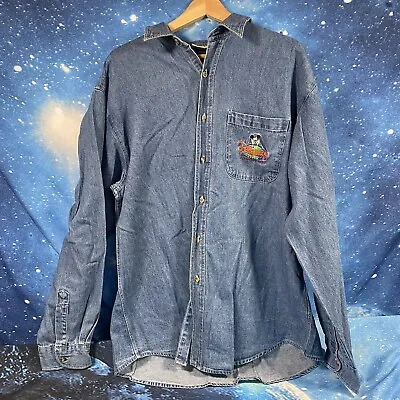 Buy Vintage The Disney Store Employee Denim Shirt Button Down XL • 14.99£