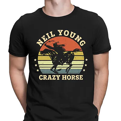 Buy Neil Young Crazy Horse 70s Rock Music Band Retro Vintage Mens T-Shirts Top #DGV • 9.99£