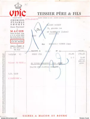 Buy 1964 Pajamas Shirts Short Teissier Pear Et Fils A Macon-fayard A St Marcellin • 8.24£
