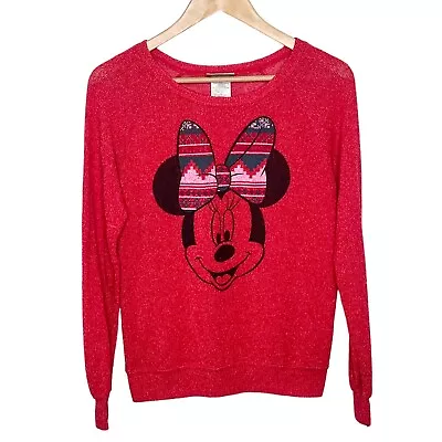 Buy Disney Parks Red Minnie Mouse Christmas Sweater Women’s Size XS Long Sleeve • 9.55£