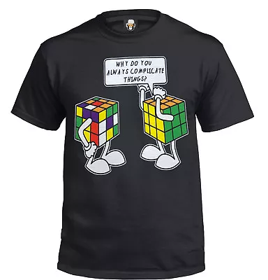 Buy Rub Cube Black T-Shirt Geek Big Bang Theory Unisex Mens Gift Jokes Funny Top • 9.99£
