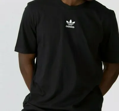 Buy Mens  Adidas Essential Black -Small Logo Plain T-Shirts-Men T-Shirts S-M-L-XL • 19.99£