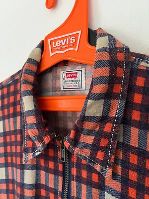 Buy LEVIS Vintage 90s As 50’s Jacket Overshirt XL-2XL Flannel Zip Skate Punk  LVC • 36.92£