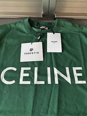 Buy Designer Men’s Celine Tee Shirt Green Size Large BNWT • 220£