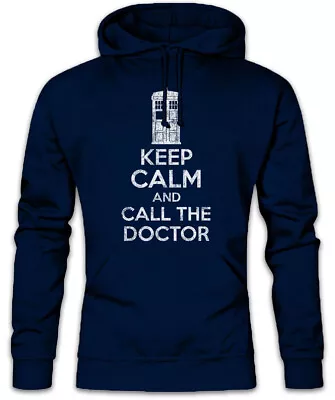 Buy Keep Calm And Call The Doctor Hoodie Sweatshirt Who Phone Booth Dr. Fun • 40.74£