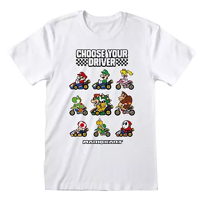 Buy ** Super Mario Kart Select Your Driver Official Nintendo Licensed T-shirt ** • 14£