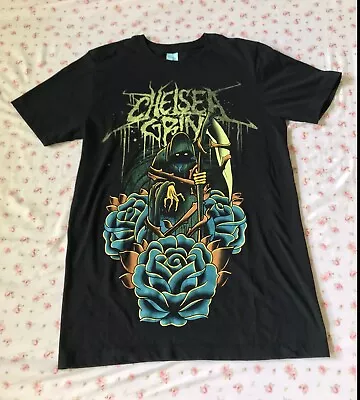 Buy 🌟Chelsea Grin Metal Band T-Shirt Grim Reaper Roses Grunge Graphic Tee XS • 23.68£