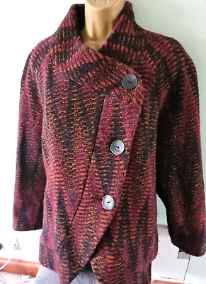 Buy Sahara Medium Wool Blend Asymmetric Wrap Coat Jacket Warm Rich Shades • 39.99£