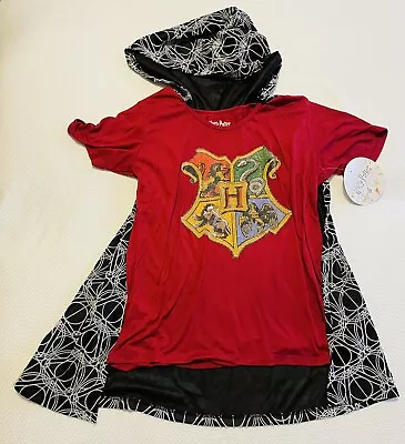 Buy Harry Potter Hogwarts Houses T Shirt With Detachable Cape Size Juniors L NWT • 11.57£