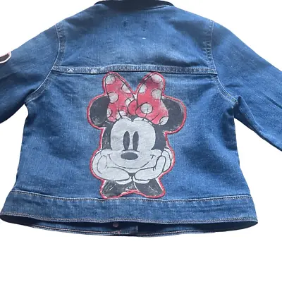 Buy Children's Place Girls 7/8 Minnie Mouse Applique Denim Jean Jacket Disney Hearts • 20.10£