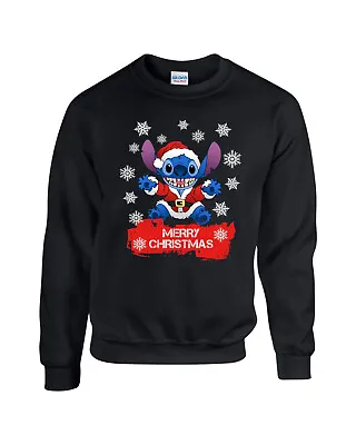 Buy Christmas Stitch Disney Jumper, Ohana Xmas Gift Sweatshirt, Unisex Jumper • 19.99£