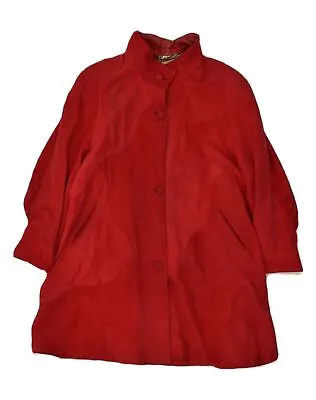 Buy VINTAGE Womens Oversized Leather Jacket UK 14 Medium Burgundy Leather AN11 • 36.52£
