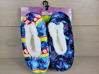 Buy Disney's Stitch Fuzzy Baba Brand Slipper Socks 2 Pack New With Tags One Size FM • 7.71£
