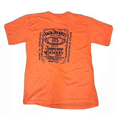 Buy Jack Daniels Whiskey T Shirt Vintage 90s Single Stitch Orange Men’s XL • 14.95£