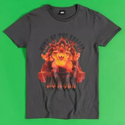 Buy Official Super Mario Brothers Movie Bowser Charcoal Rock T-Shirt : M • 19.99£