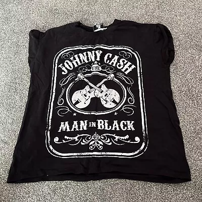 Buy Johnny Cash Black T Shirt Uk Size 18  • 4£