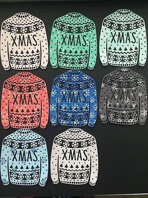 Buy Christmas Jumper/Sweater Card Toppers Die Cuts - Assorted Styles, Sets Of 8 • 2.40£